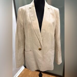 Talbots tan linen blazer